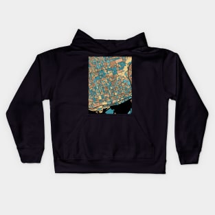 Toronto Map Pattern in Mid Century Pastel Kids Hoodie